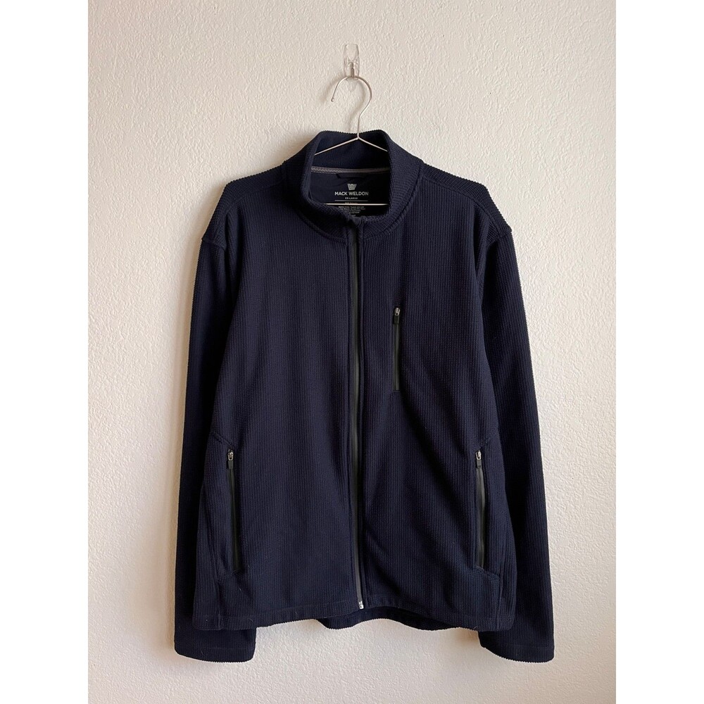 Mack Weldon Latitude Fleece Full-Zip Jacket Total Eclipse Blue (Navy) Size XXL